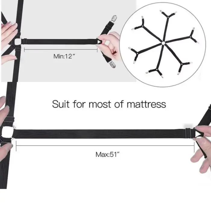 1 pièce Sangles de maintien de drap de lit à 12 attaches réglables