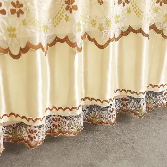 Ensemble de 3 pièces de jupe de lit en dentelle douce