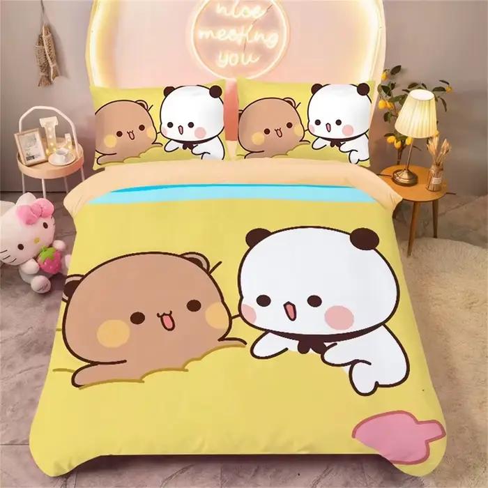 Parure de lit ours mignon 3D en microfibre