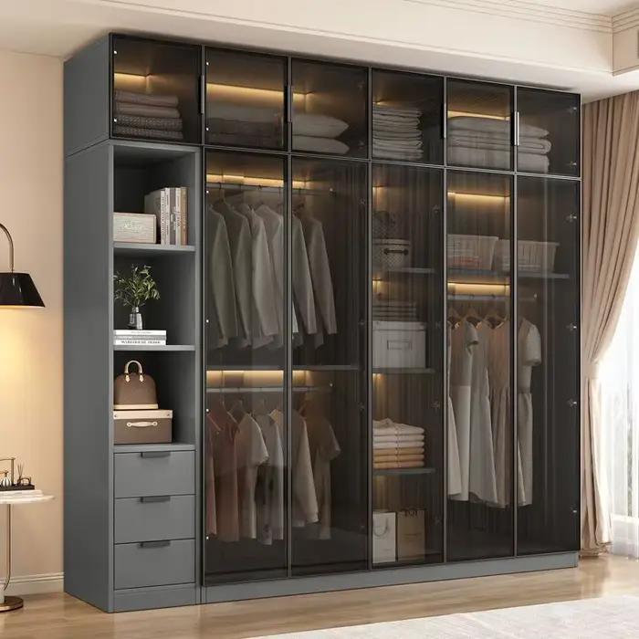 Esthétique noir Dressing armoire affichage étanche luxe placard
