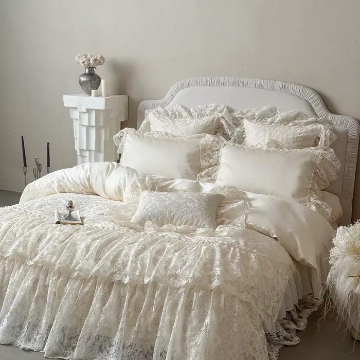 Ensemble de literie en coton égyptien beige