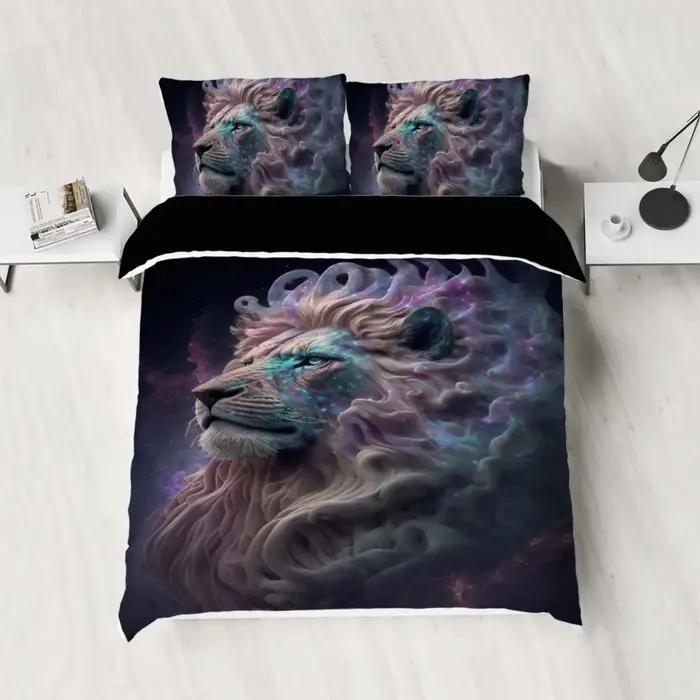 Parure de lit 3 pièces confortable et chaude en polyester mat 90 g/m2