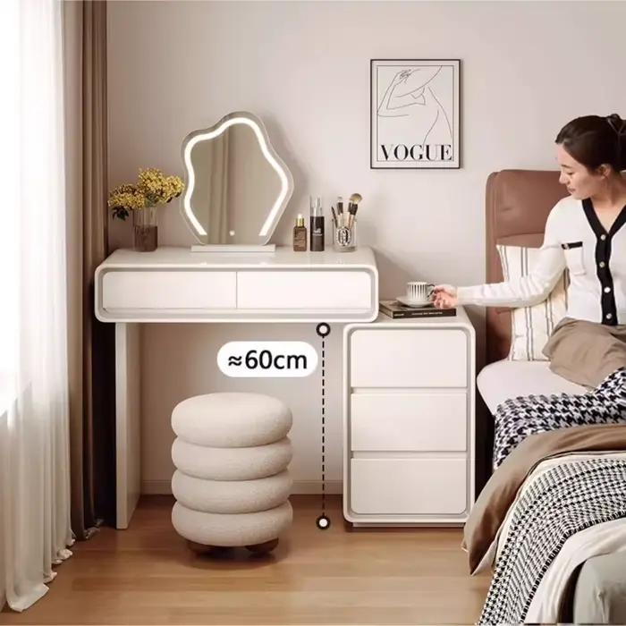 Tabouret miroir coiffeuse tiroir rangement moderne maquillage