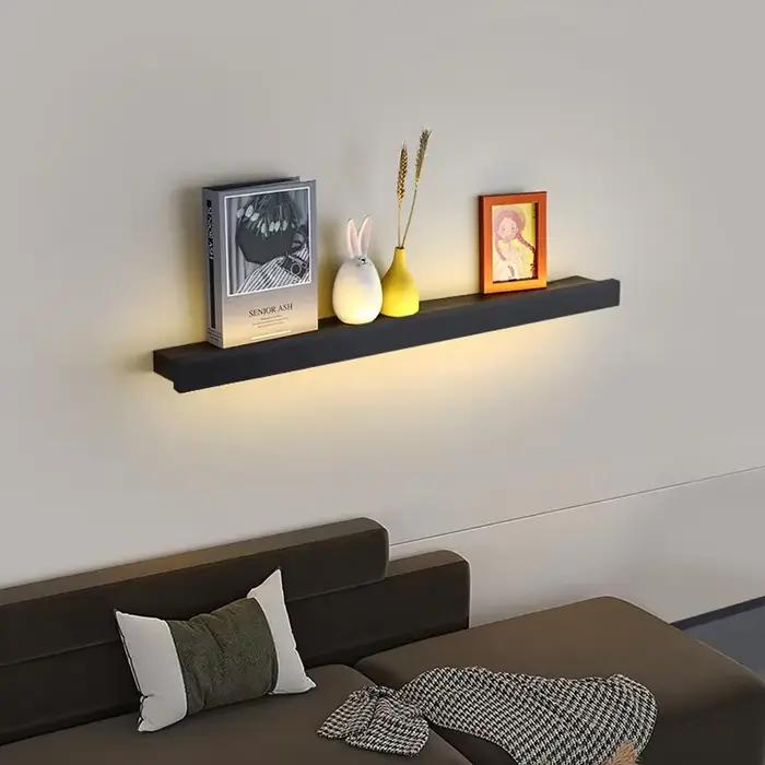 Chambre tête de lit étagère applique murale nordique moderne Simple longue bande salon décor à la maison LED lumières