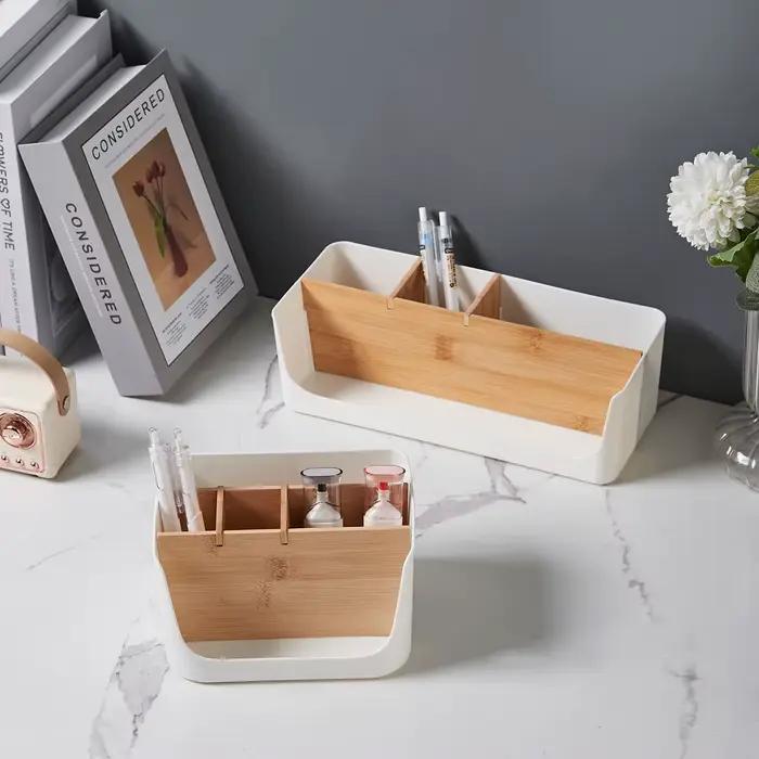 Boîte de rangement en bambou et en bois