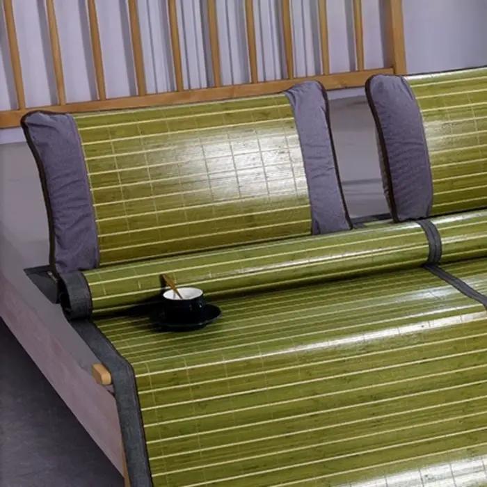 Tapis en bambou double face pliable