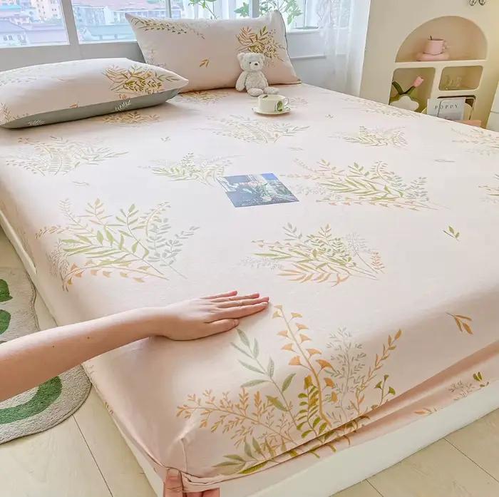 Ensembles de draps de lit élastiques 100% coton