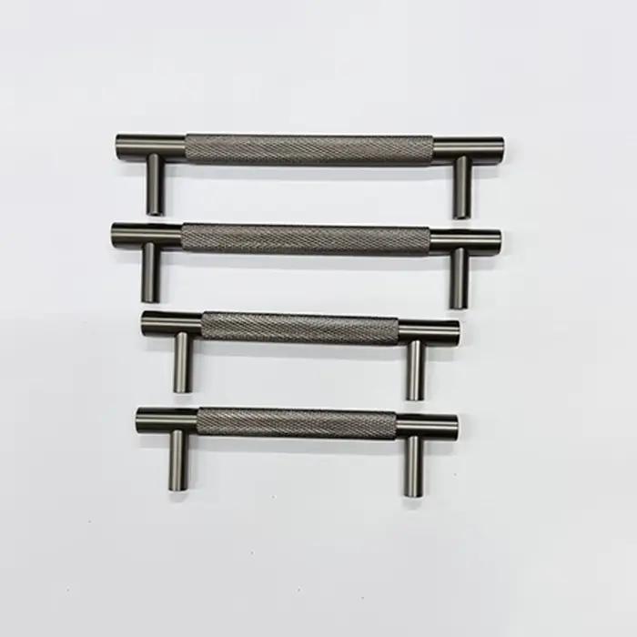 Poignée d'armoire en laiton gris pistolet