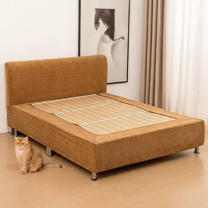 Housse de tête de lit et de cadre de lit en tissu chenille