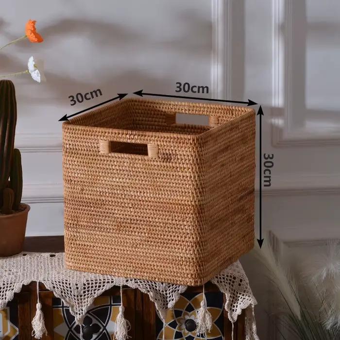 Panier de rangement de tissage en rotin