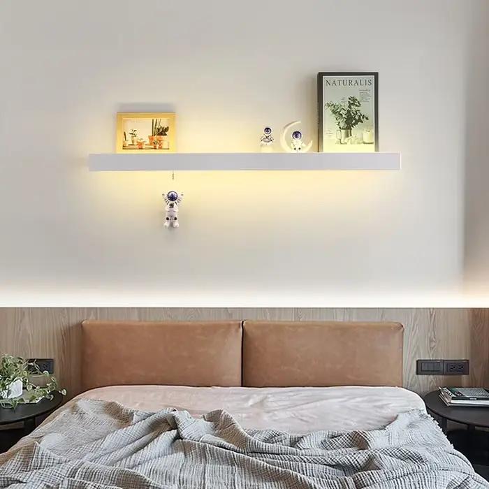 Chambre tête de lit étagère applique murale nordique moderne Simple longue bande salon décor à la maison LED lumières