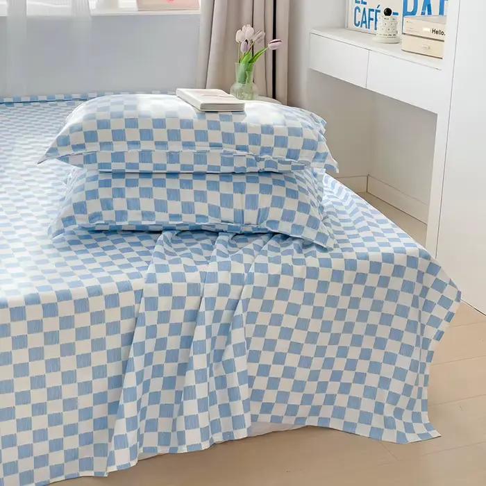 Drap de lit plat en coton lavé