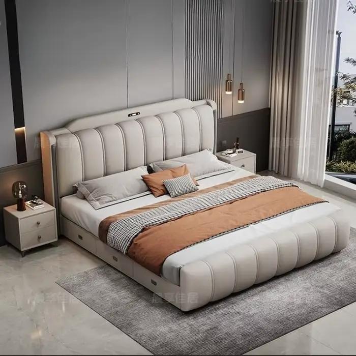 Chambres uniques lits cadre tête De lit moderne luxe