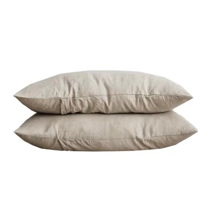 Taies d'oreiller 100% lin pur pour lit