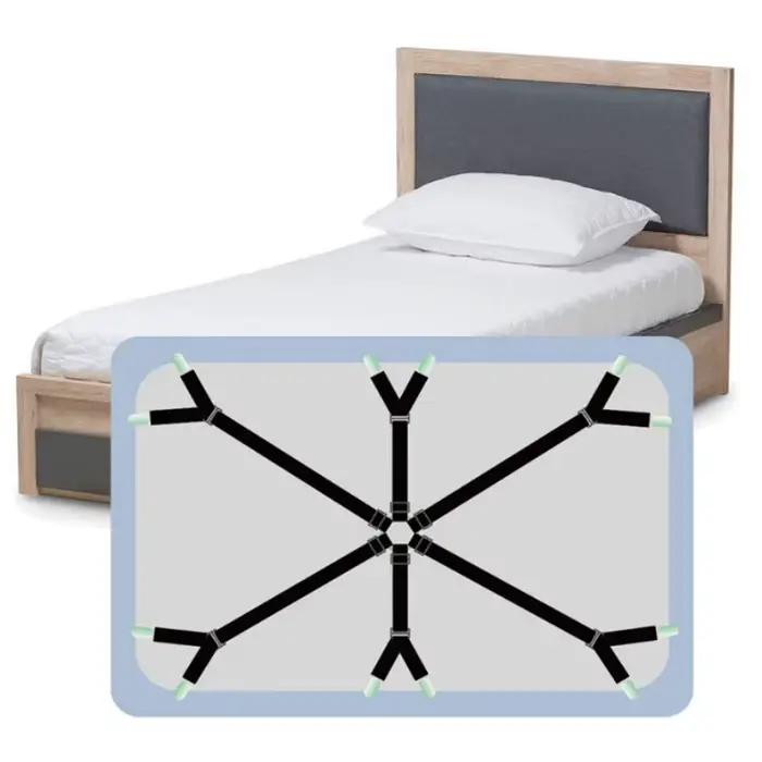 1 pièce Sangles de maintien de drap de lit à 12 attaches réglables