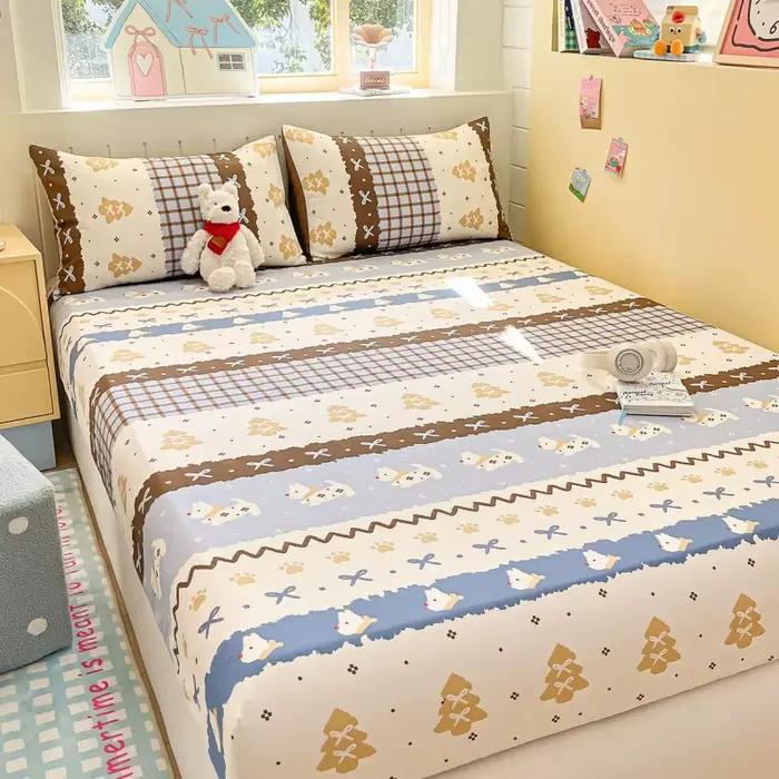 Drap de lit 100% coton pour adultes et enfants