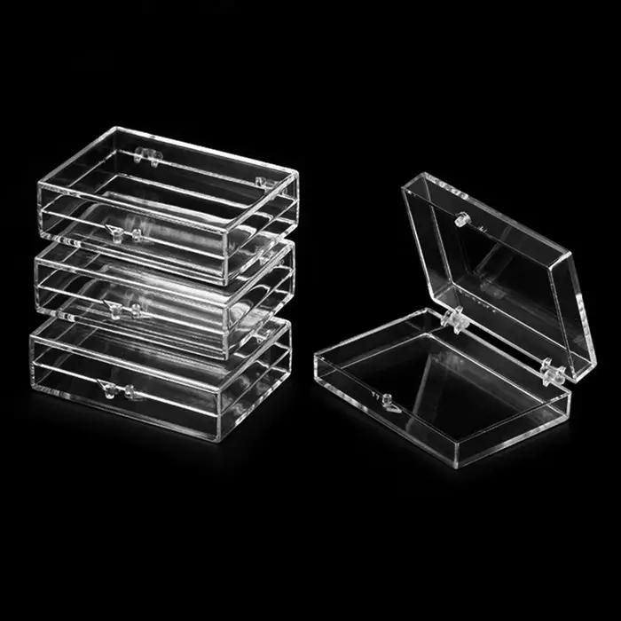 Mini boîte de rangement transparente à couvercle