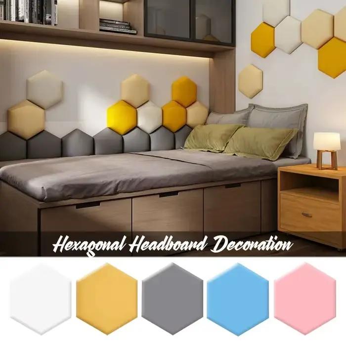 Tête de lit adhésive hexagonale