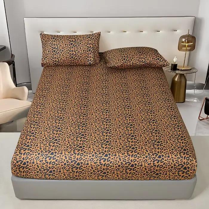 Drap-housse en microfibre imprimé léopard sauvage – Confort