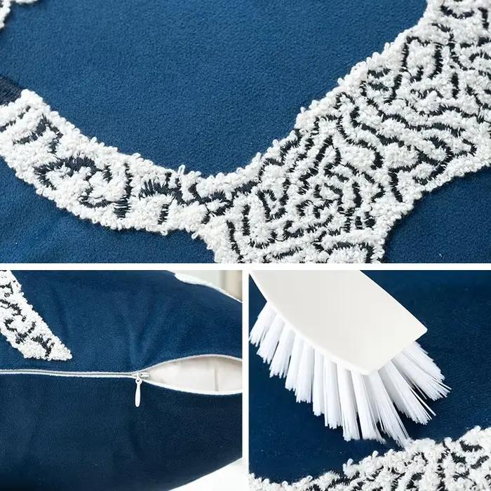 Housse de coussin bleue de qualité supérieure
