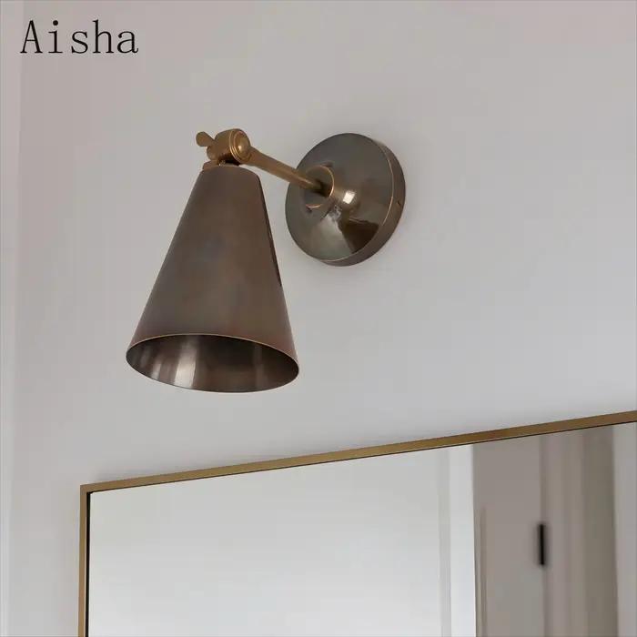 Lampe de chevet rétro en cuivre pour chambre à coucher