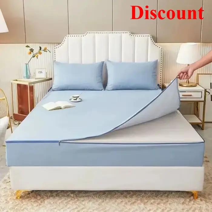 Housse de lit imperméable avec fermeture éclair