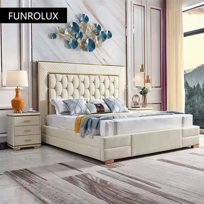 Lit double en cuir de style moderne