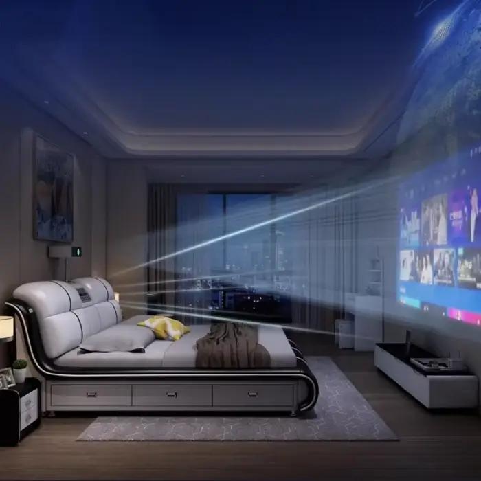 Design chambre principale lit moderne esthétique crème lit De luxe tables De nuit Queen Size salon Camas De dortoir accessoires pour la maison