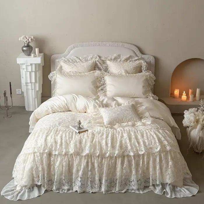 Ensemble de literie en coton égyptien beige