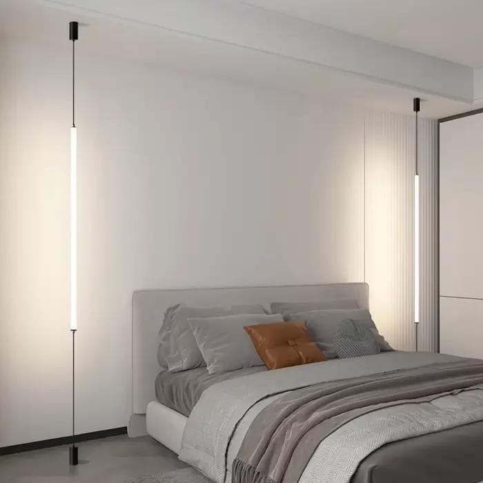 Italie Design chambre chevet LED lampadaires acrylique appliques longue ligne lumière moderne noir hôtel salon LED lampadaire maison