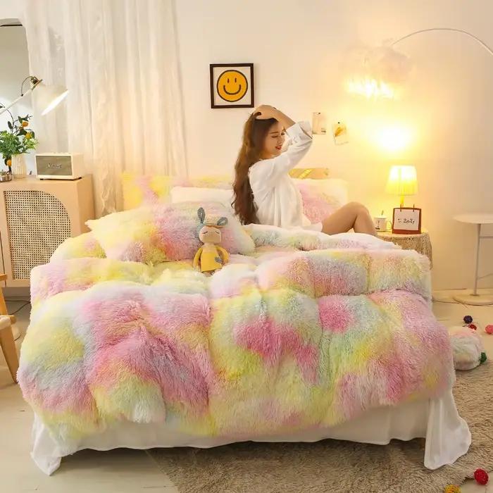 Parure de lit en flanelle et peluche
