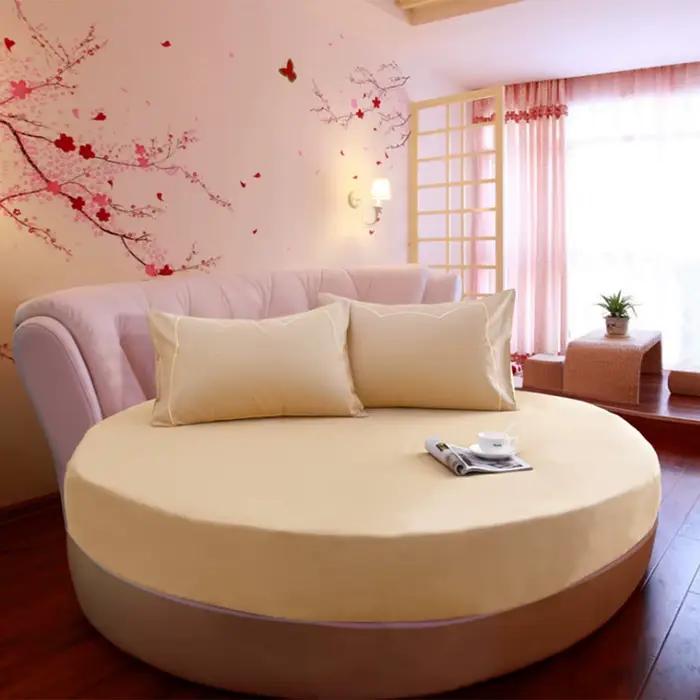 Draps de Lit Ronds en Coton Pur