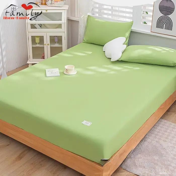 Drap-housse en coton lavé vert