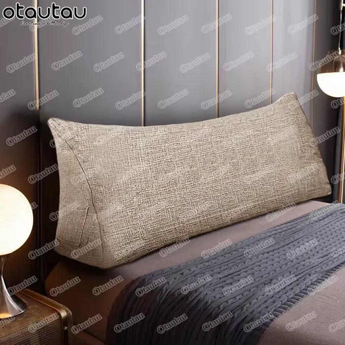 King Size coton lin Triangle dos housse de coussin lit tête de lit dossier longue taie d'oreiller canapé literie Tatami décor à la maison