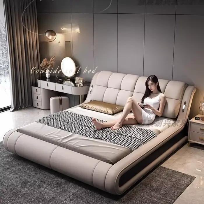 Design chambre lit esthétique cadres uniques modernes têtes de lit Double King Size Queen Muebles Para El Hogar accessoires pour la maison