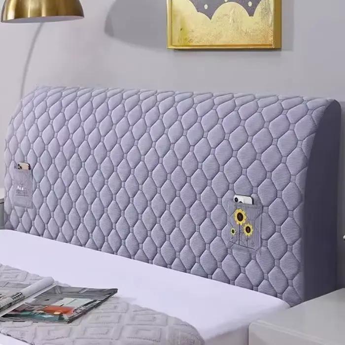 Housse de tête de lit en coton matelassé 3D
