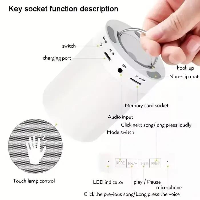 Lampe de Table de chevet sans fil Bluetooth