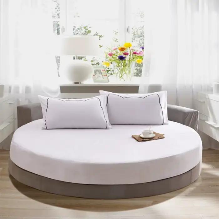Draps de Lit Ronds en Coton Pur