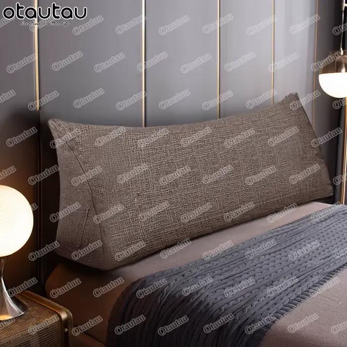 King Size coton lin Triangle dos housse de coussin lit tête de lit dossier longue taie d'oreiller canapé literie Tatami décor à la maison