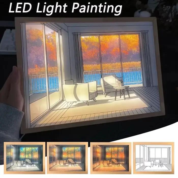 INS LED lumière décorative peinture chevet photo japon Anime Style créatif moderne simuler soleil dessin veilleuse cadeau