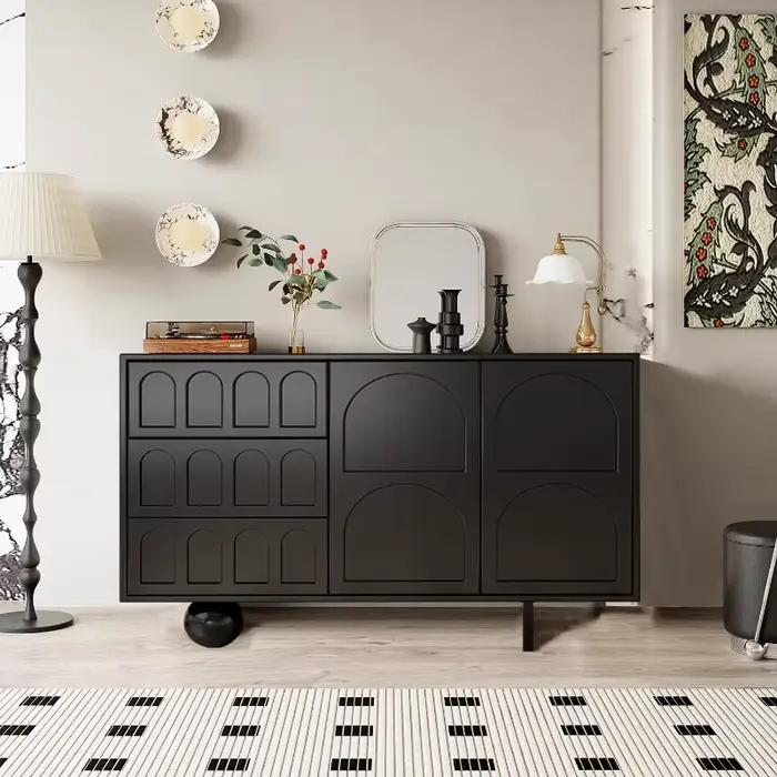 Grande armoire d'angle noire