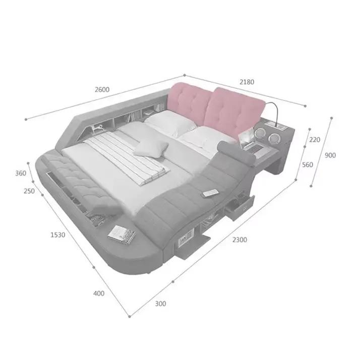 Lit de luxe Queen électronique japonais Tatami rembourrage lit tables de nuit King Size Muebles Para El Hogar meubles de chambre