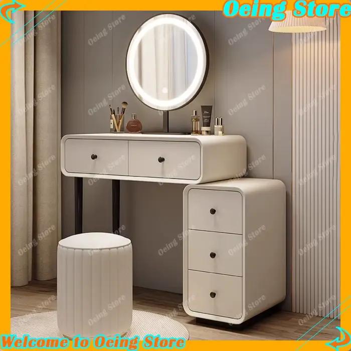 Organisateur noir coiffeuse miroir fleur tiroir maquillage