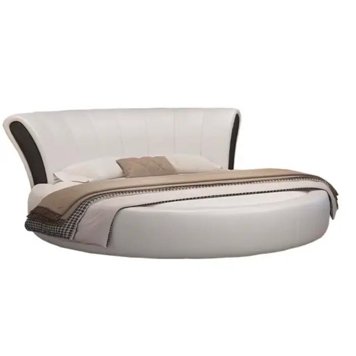 Lit double Queen Size, tables De chevet japonaises