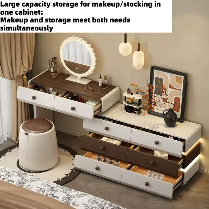 Coiffeuse complète avec miroir et chaise pour chambre d'hôtel