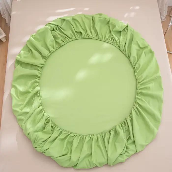 Drap-housse en coton lavé vert
