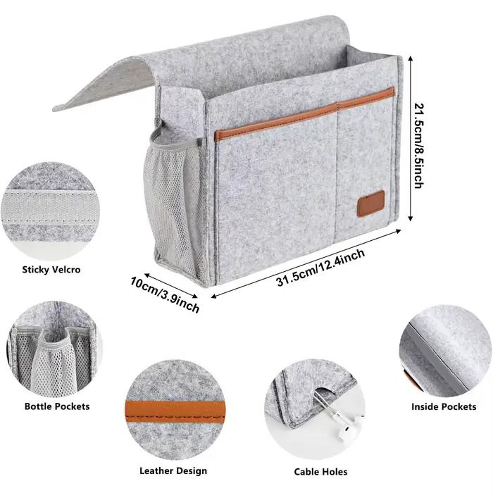 Sac de rangement pour lit en feutre avec 5 poches