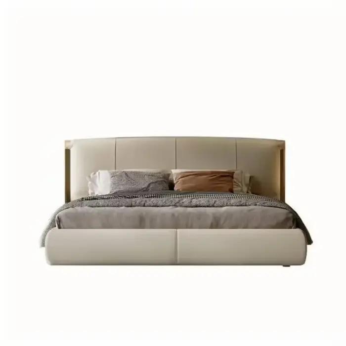 Esthétique élégant lit Double en bois chambre moderne luxe
