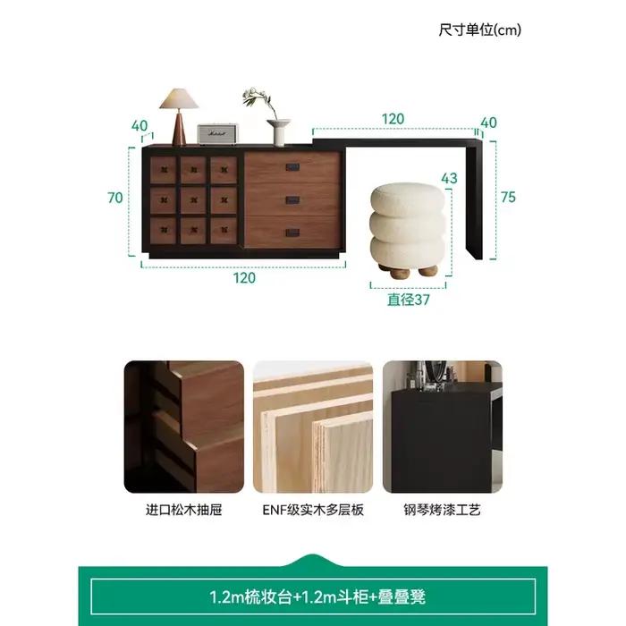 Commode k1, armoire de poitrine intégrée pour chambre à coucher