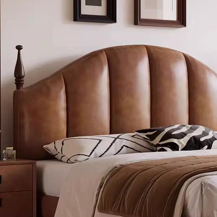 Lit Queen Size de style nordique avec tête de lit capitonnée et organisateur intégré – Idéal pour la décoration de chambre de fille – Accessoires Cama Casal